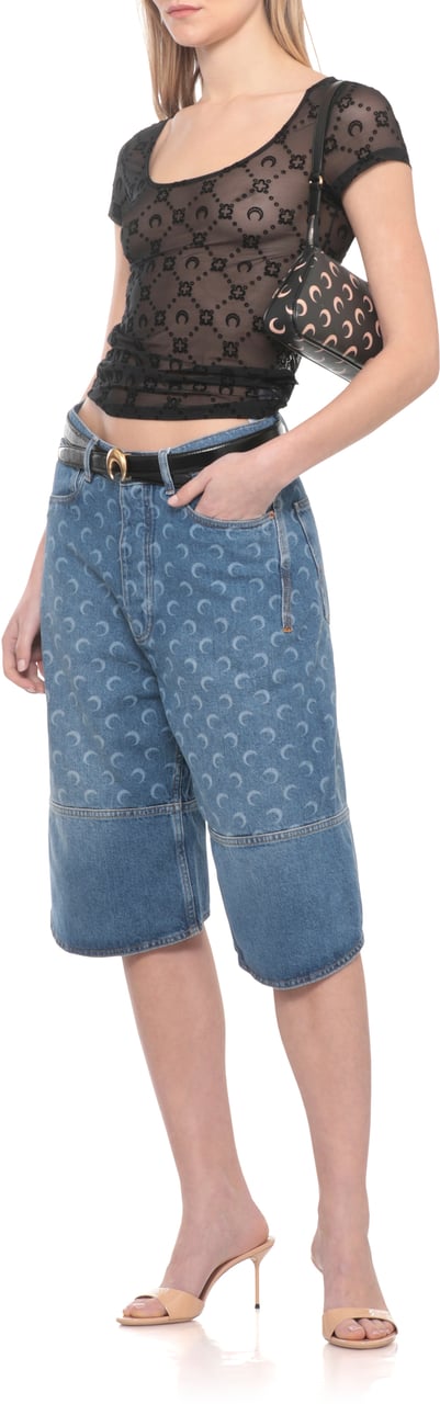 Marine Serre Shorts Blue Blauw
