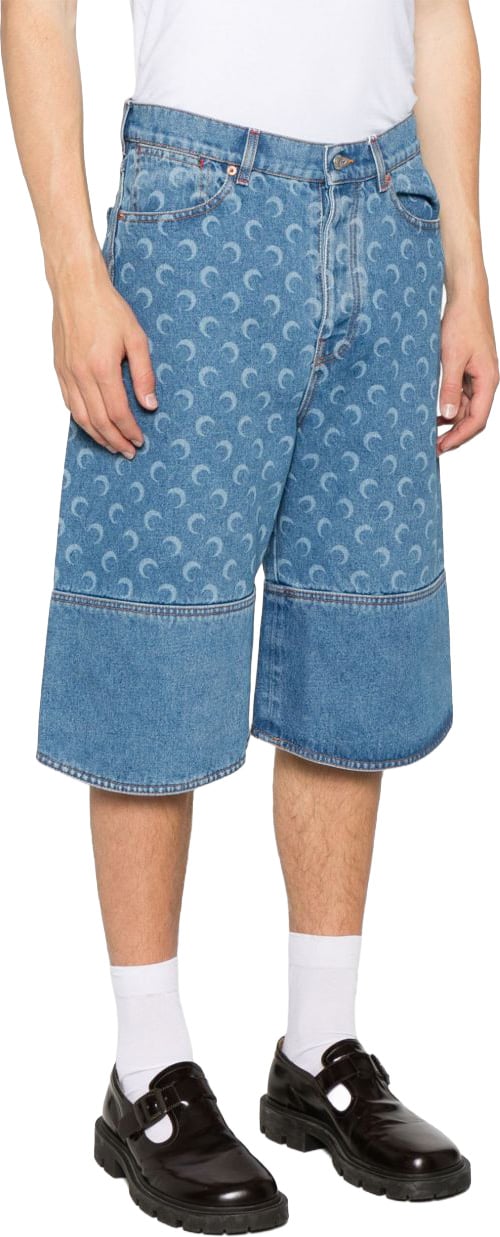 Marine Serre Shorts Light Blue Blauw