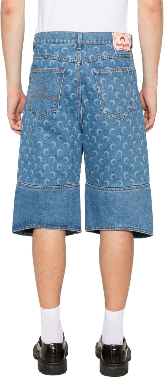 Marine Serre Shorts Light Blue Blauw