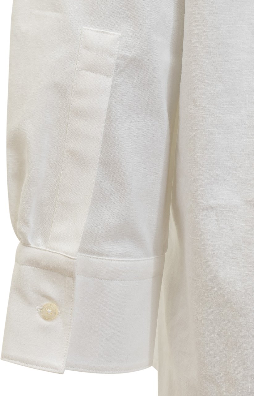 Marine Serre Camicia con Ricamo e Logo Wit