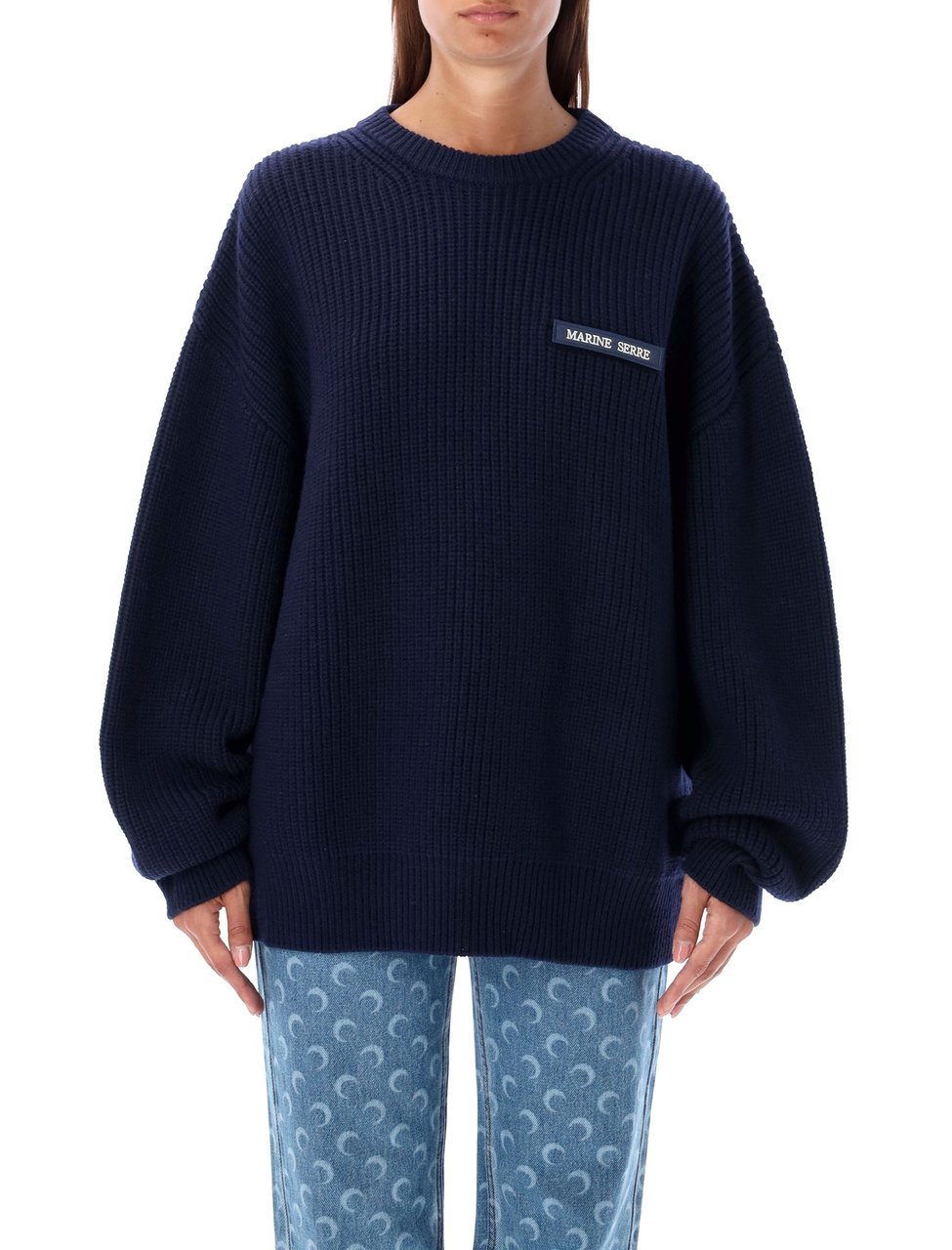 Marine Serre Fisherman Sweater Blu Blauw