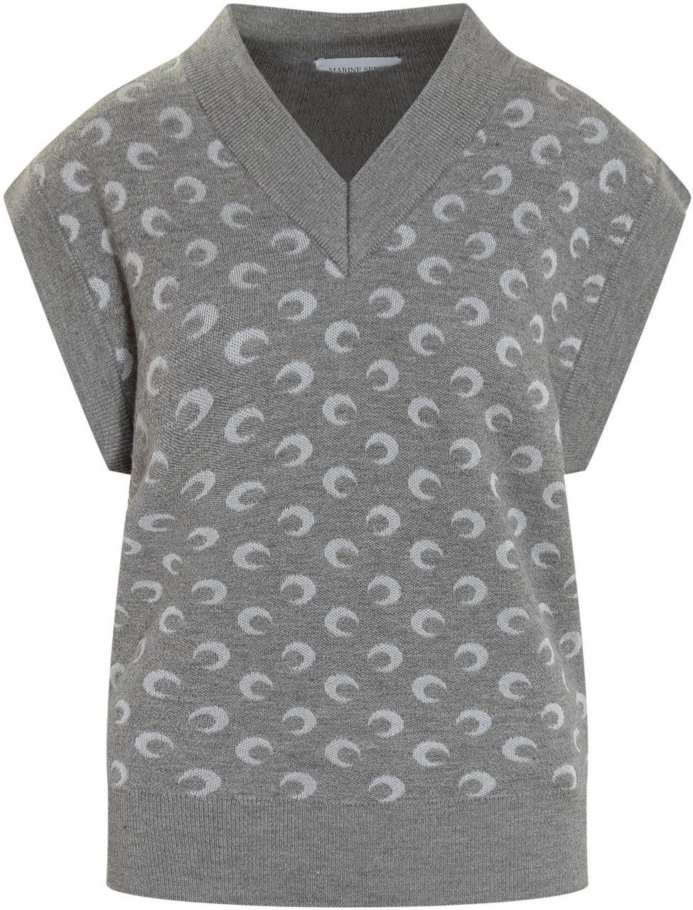 Marine Serre Gilet con Moon Print e Scollo a V di Marine Serre Grijs