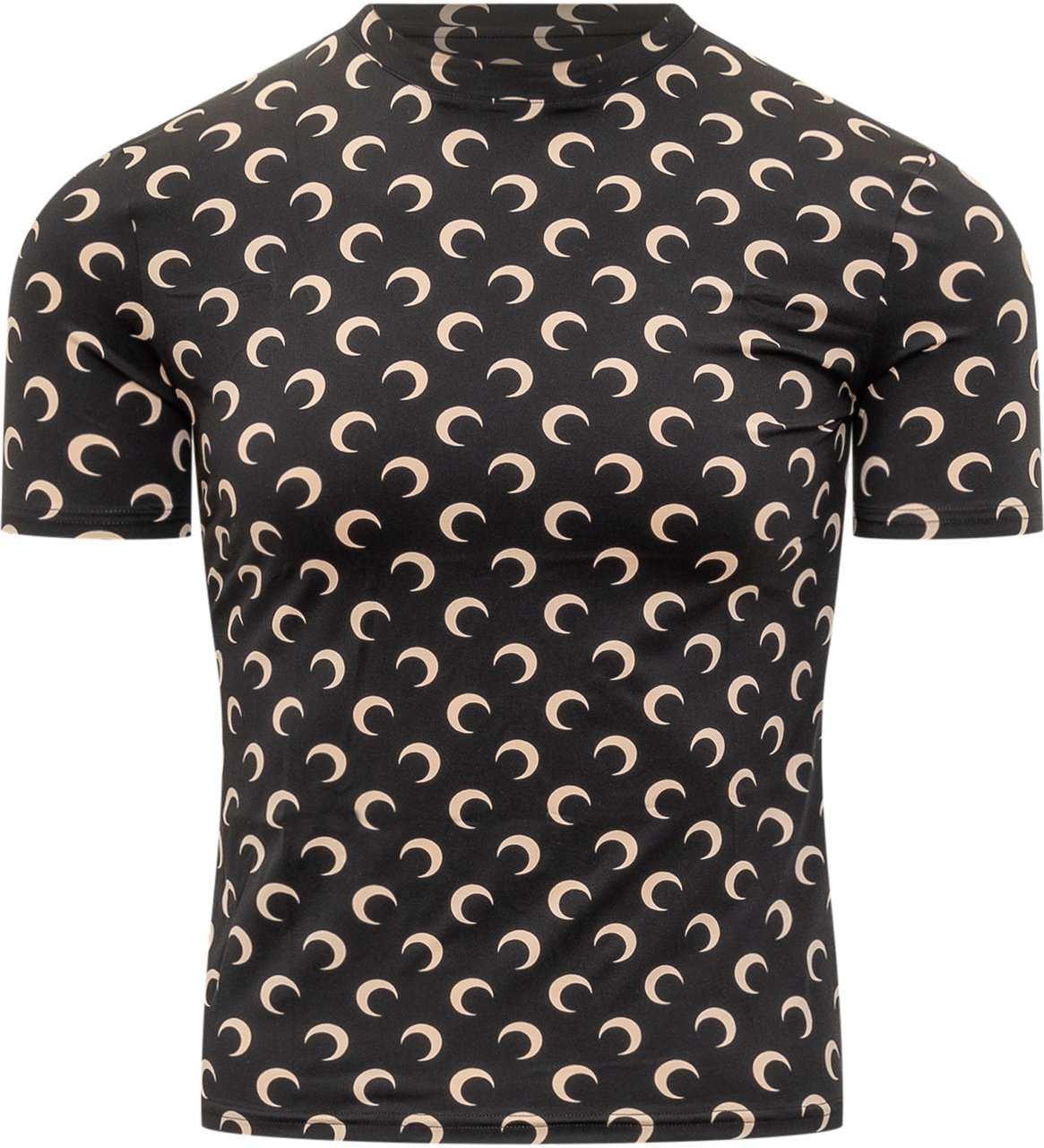 Marine Serre Marine Serre T-Shirt con Motivo a Mezzaluna Zwart