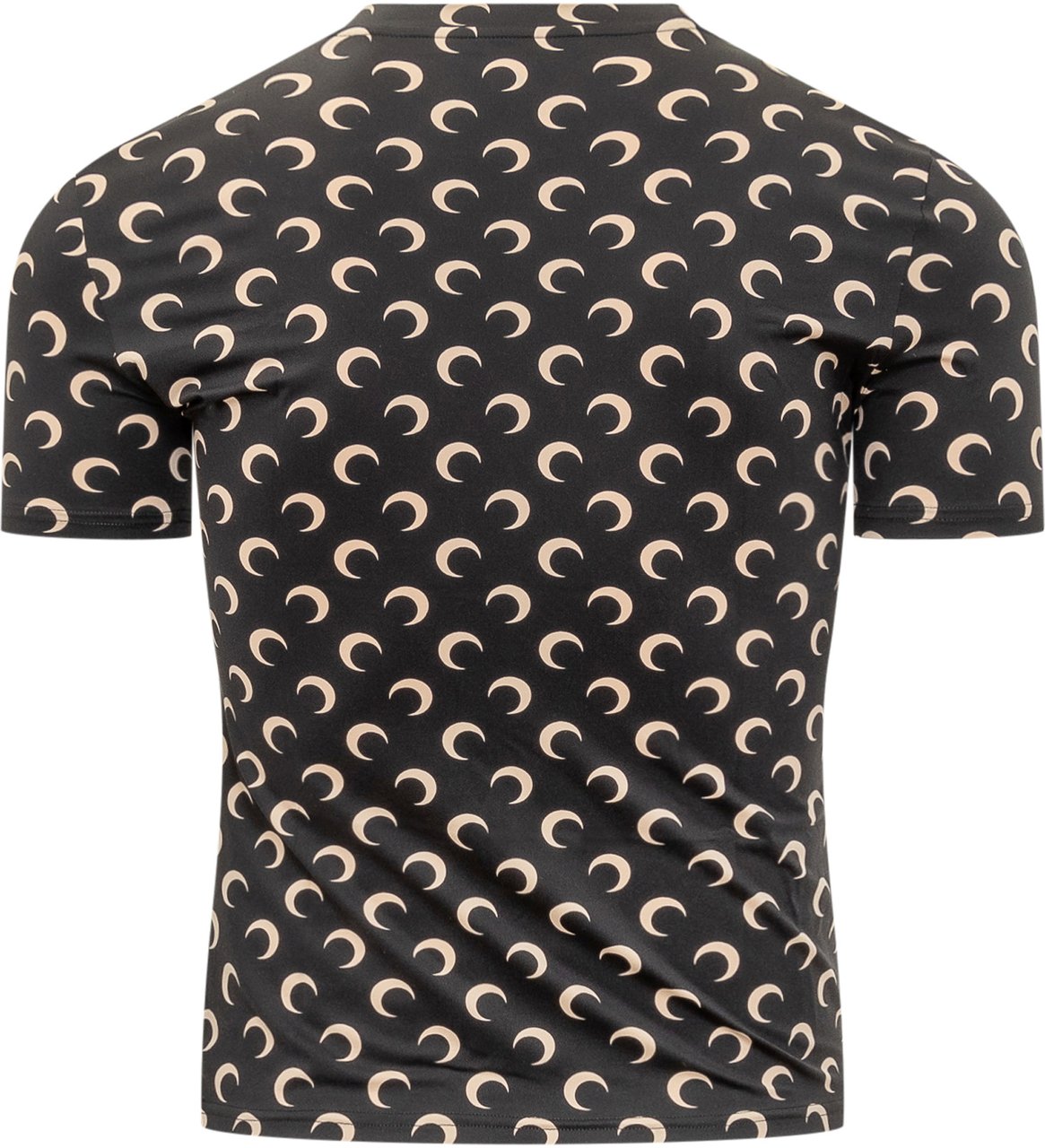 Marine Serre Marine Serre T-Shirt con Motivo a Mezzaluna Zwart