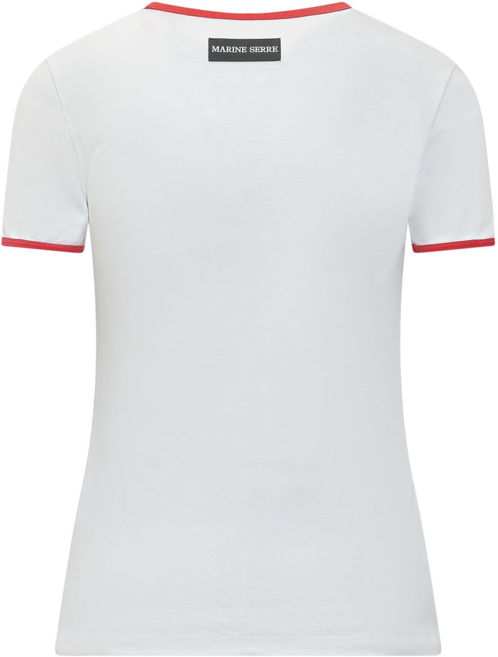 Marine Serre T-shirt Jersey a Maniche Corte con Logo Ricamato Wit