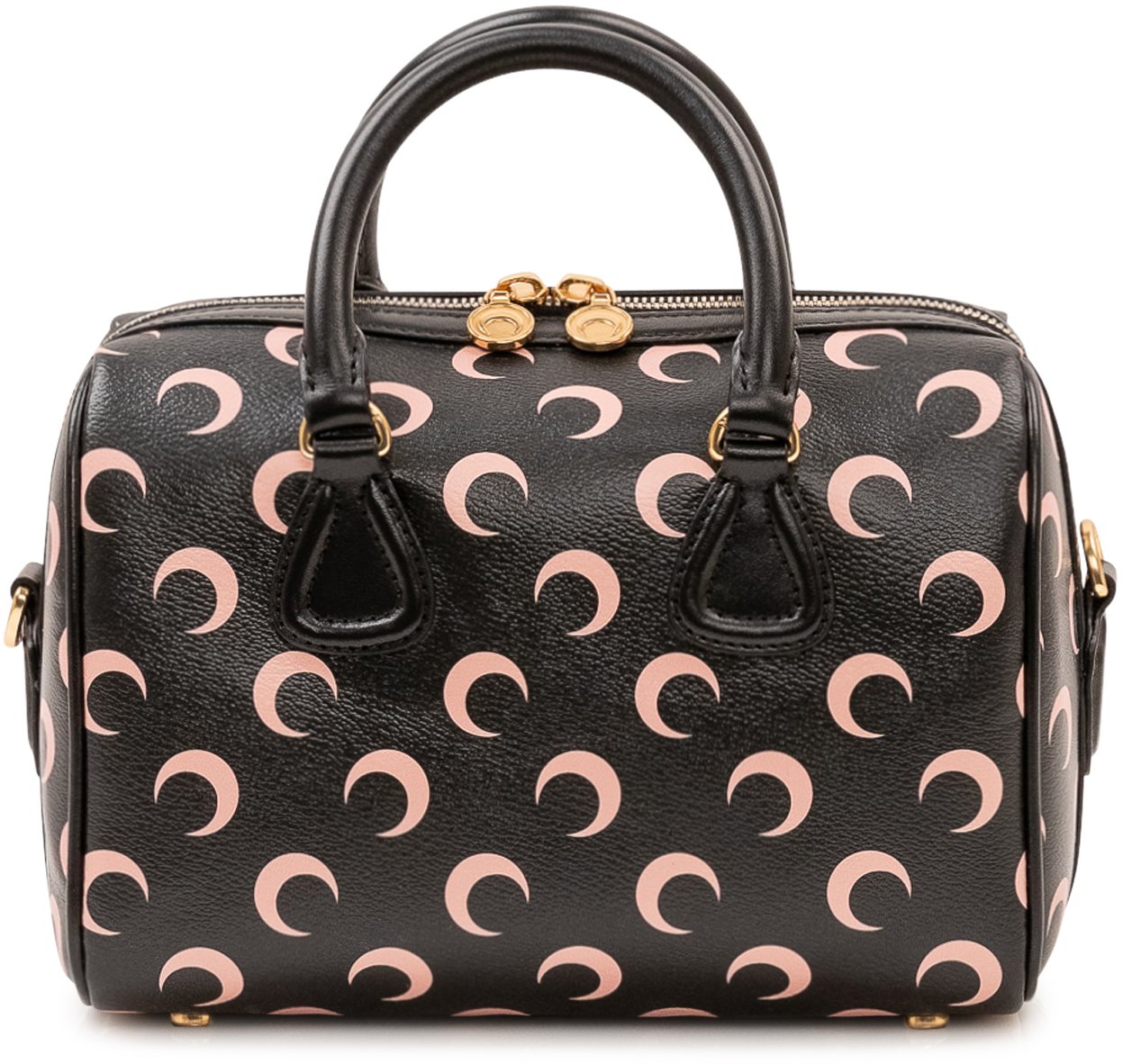 Marine Serre Borsa Moon Bowling con Stampa All Over Zwart