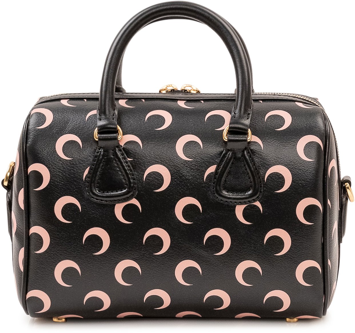 Marine Serre Borsa Moon Bowling con Stampa All Over Zwart