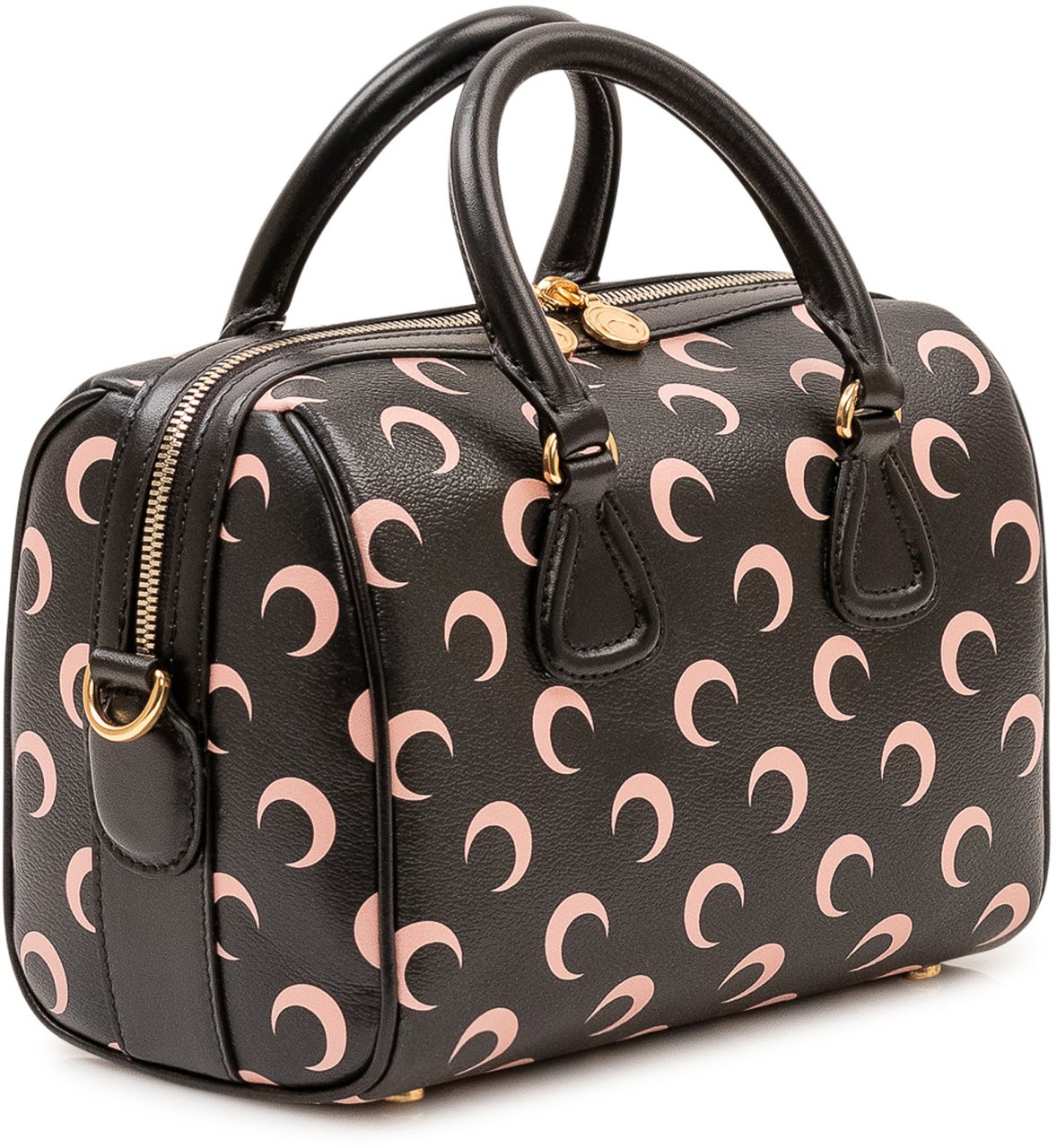 Marine Serre Borsa Moon Bowling con Stampa All Over Zwart