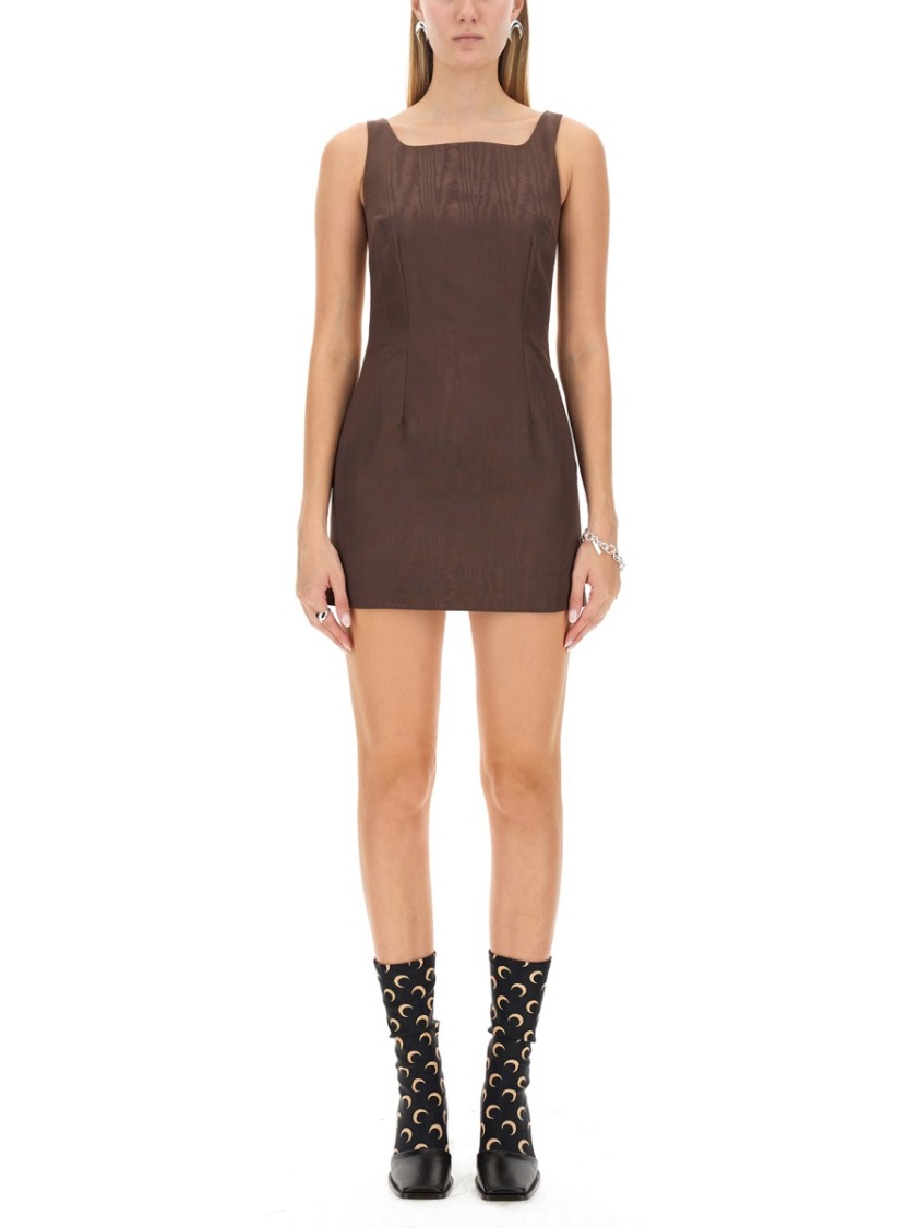 Marine Serre Slim Fit Mini Dress With Contrasting Back Design Bruin