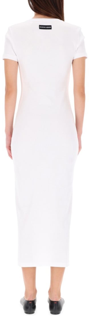 Marine Serre Midi Dress "Moon" Rood
