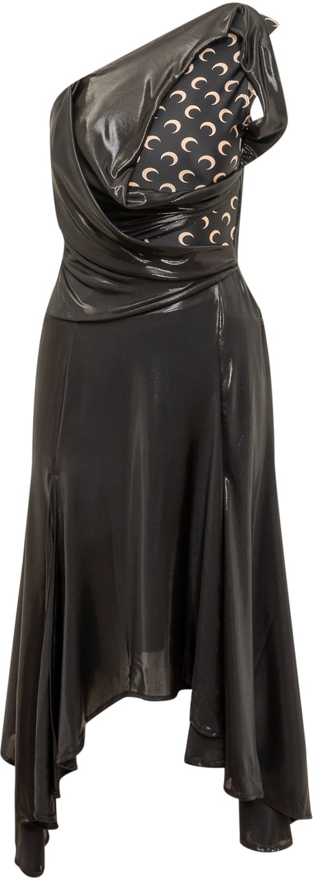 Marine Serre Abito Drappeggiato. Zwart