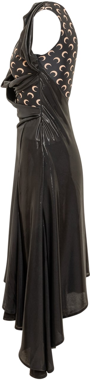 Marine Serre Abito Drappeggiato. Zwart