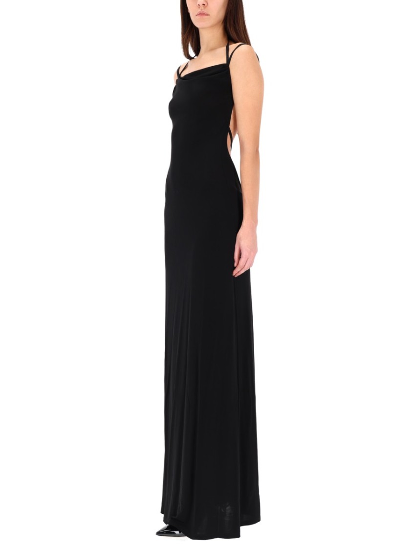 Marine Serre Long Jersey Dress Zwart