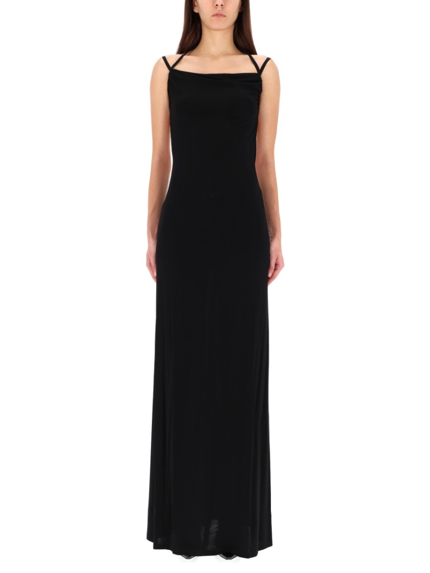 Marine Serre Long Jersey Dress Zwart