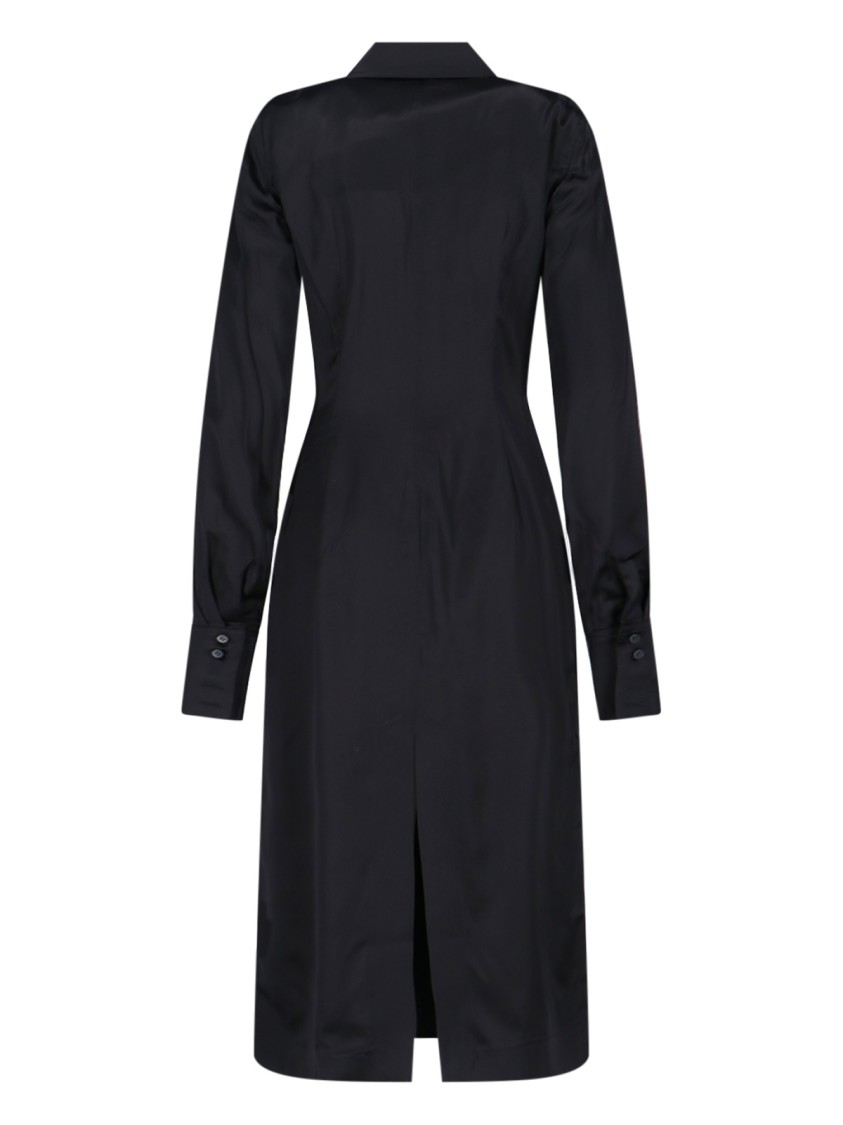 Marine Serre Satin Midi Dress – Black Zwart