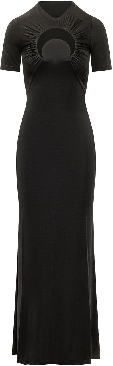 Marine Serre Moon Hole Long Dress Zwart