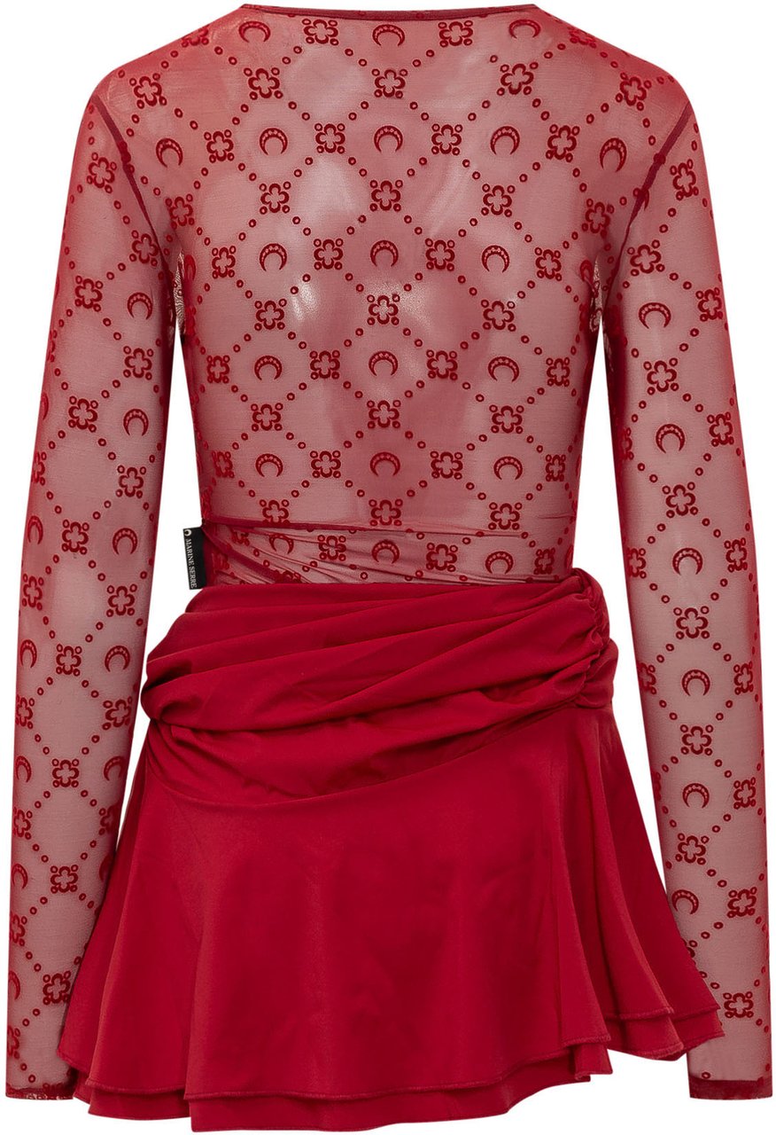 Marine Serre Moonogram Mini Dress Rood