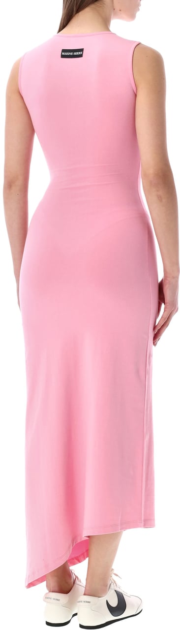 Marine Serre Midi Dress Moon Pearl Rosa Roze