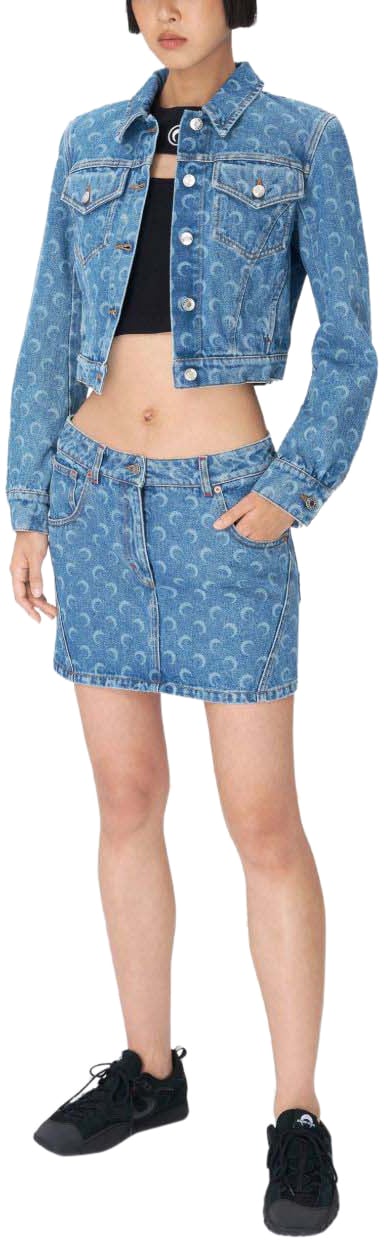 Marine Serre Jackets Blue Blauw