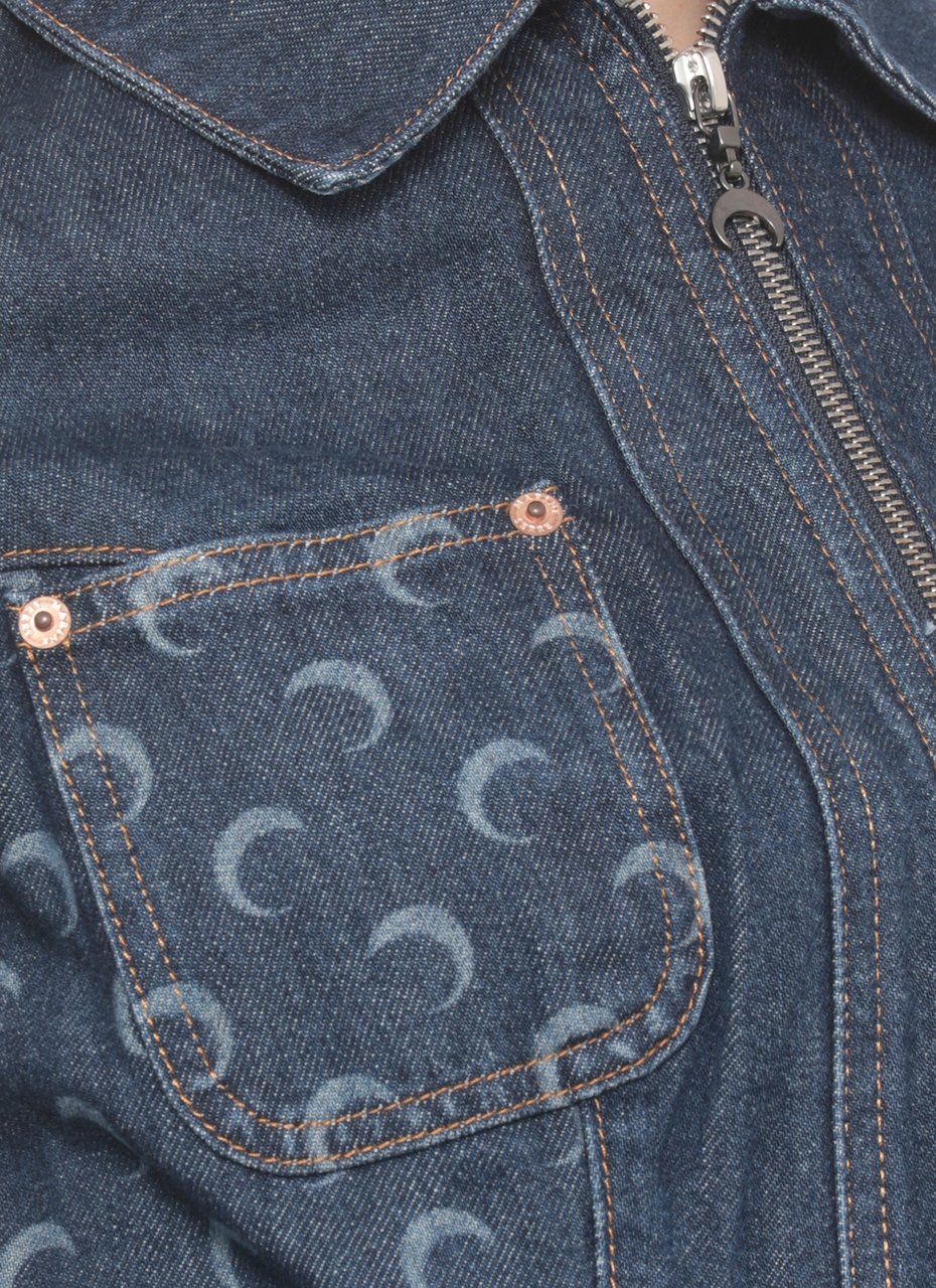 Marine Serre Coats Blue Navy