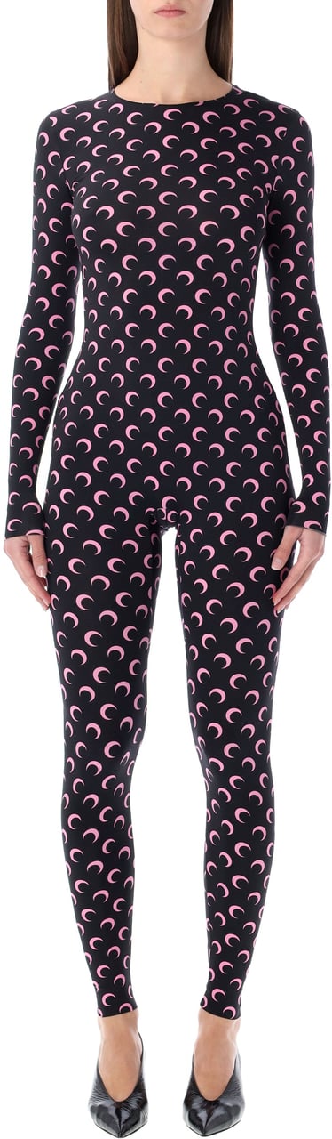Marine Serre Jumpsuit Moon Black Pink Moon Zwart