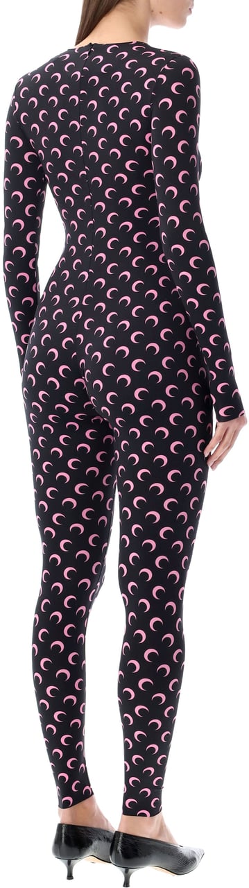 Marine Serre Jumpsuit Moon Black Pink Moon Zwart
