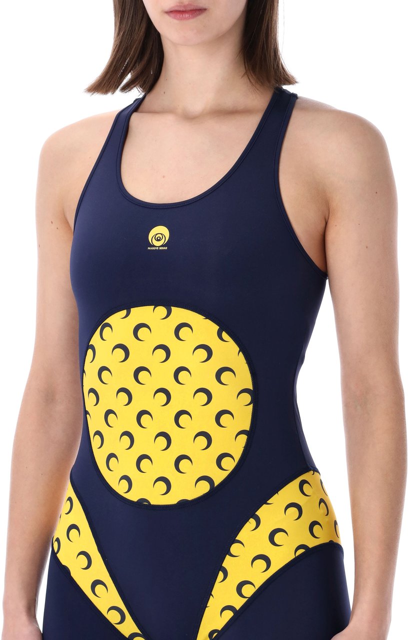 Marine Serre Athleisure Aerobic Catsuit Blu Blauw