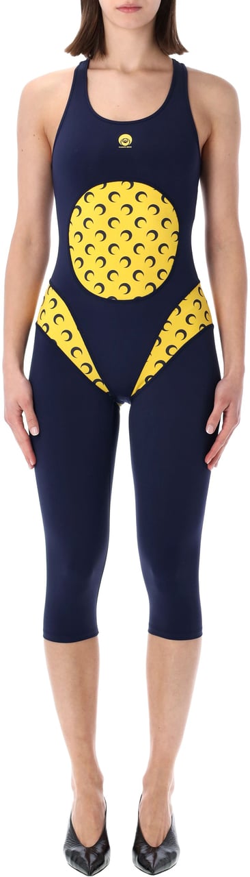 Marine Serre Athleisure Aerobic Catsuit Blu Blauw