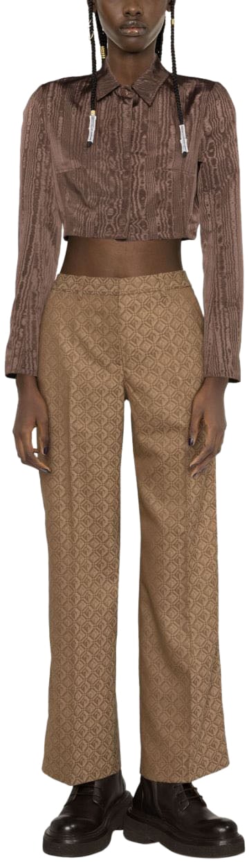 Marine Serre Trousers Beige Beige