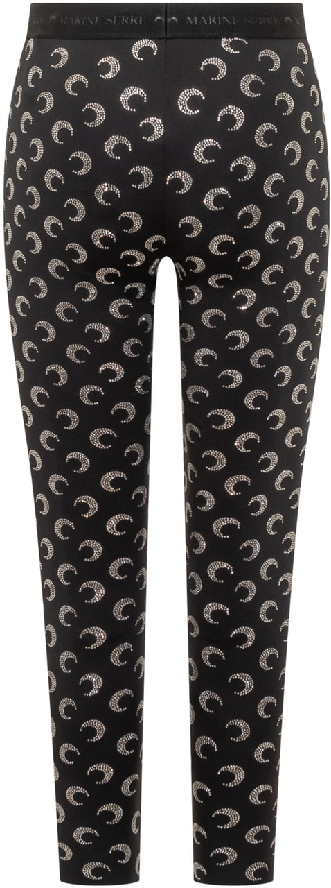 Marine Serre Leggings con Decorazione Crescent Moon Zwart