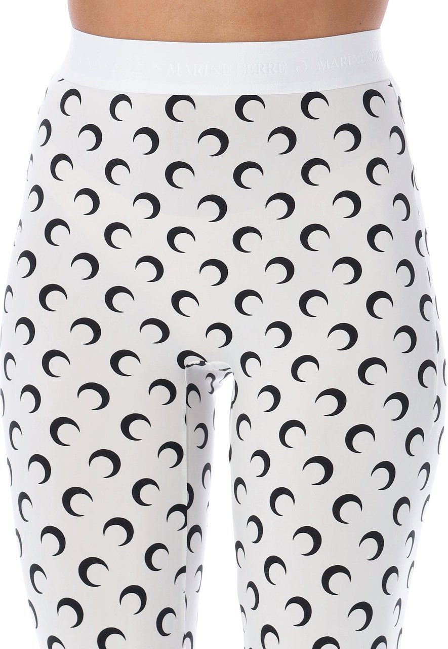 Marine Serre Leggings Moon White Black Moon Zwart