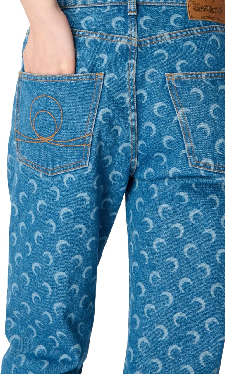 Marine Serre Jeans Light Blue Blauw