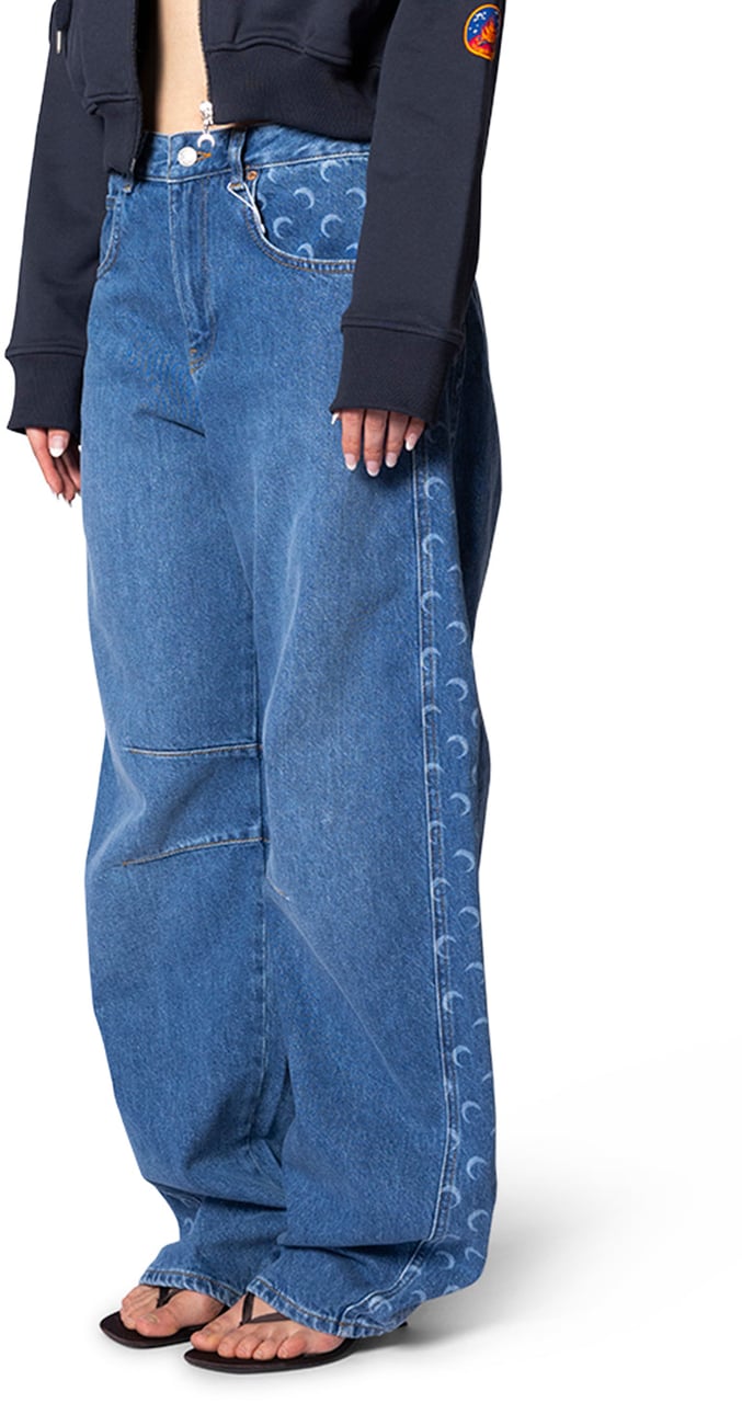 Marine Serre LIGHT BLUE DENIM BAGGY JEANS LIGHT BLUE Divers