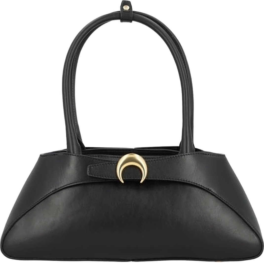 Marine Serre Aurora Baguette Crescent Accent Shoulder Bag Zwart