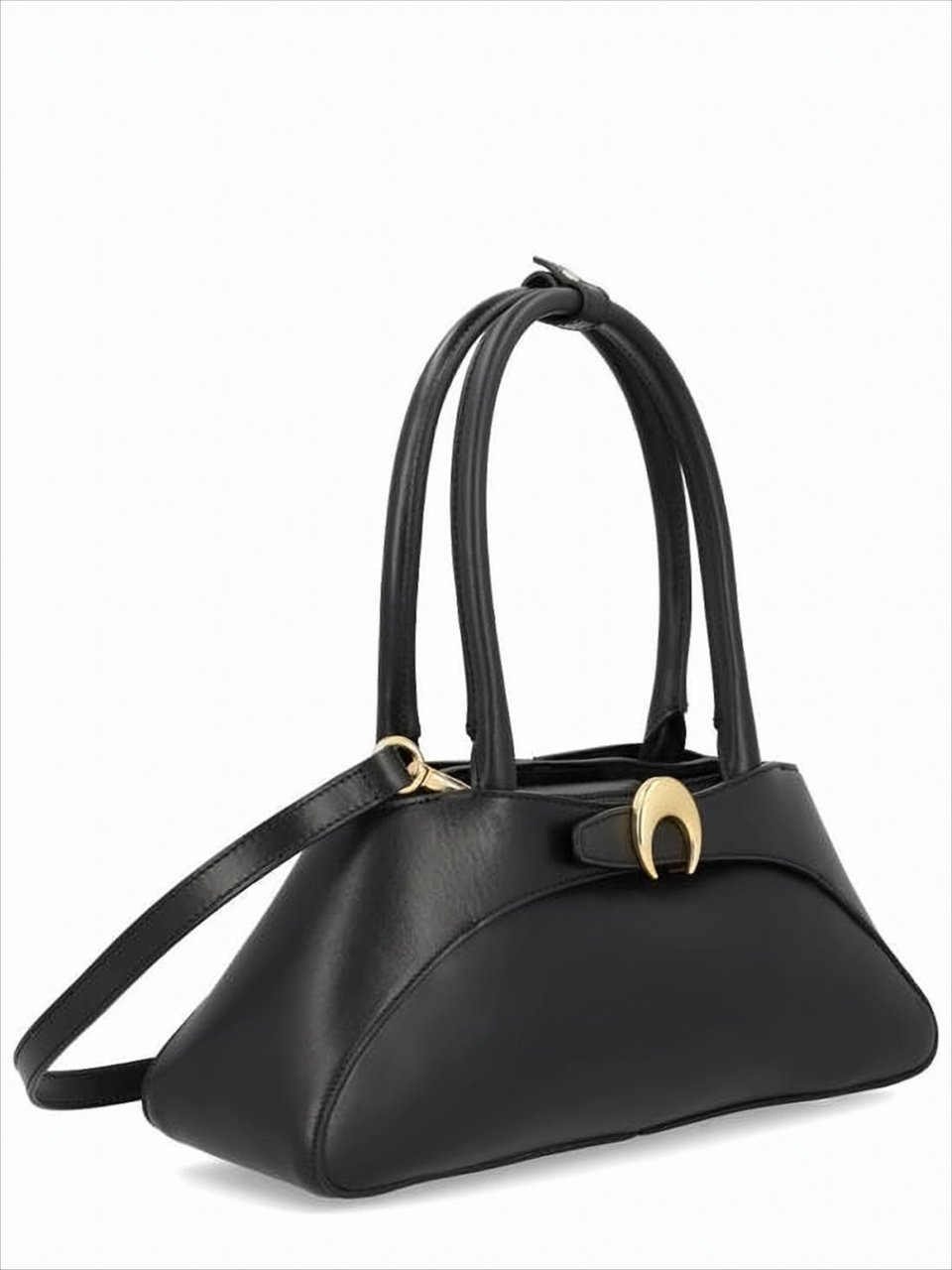 Marine Serre Aurora Baguette Crescent Accent Shoulder Bag Zwart