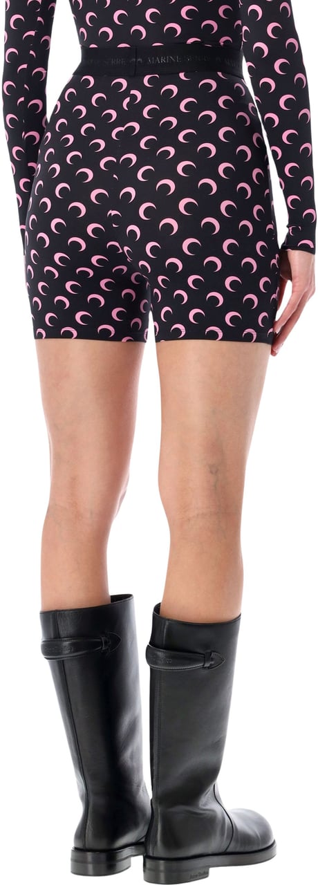 Marine Serre Biker Short Moon Black Pink Moon Zwart