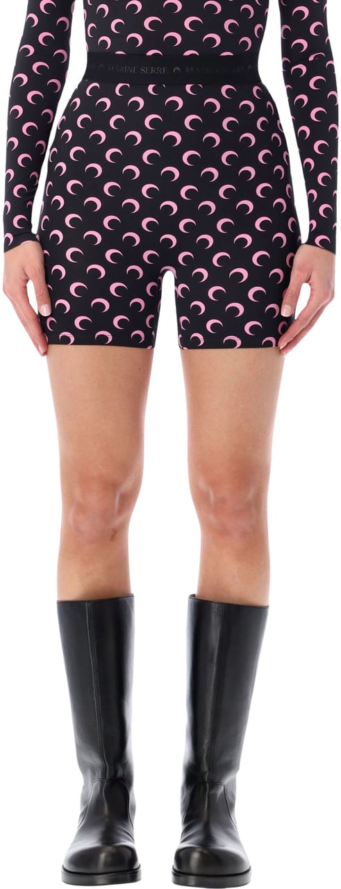 Marine Serre Biker Short Moon Black Pink Moon Zwart