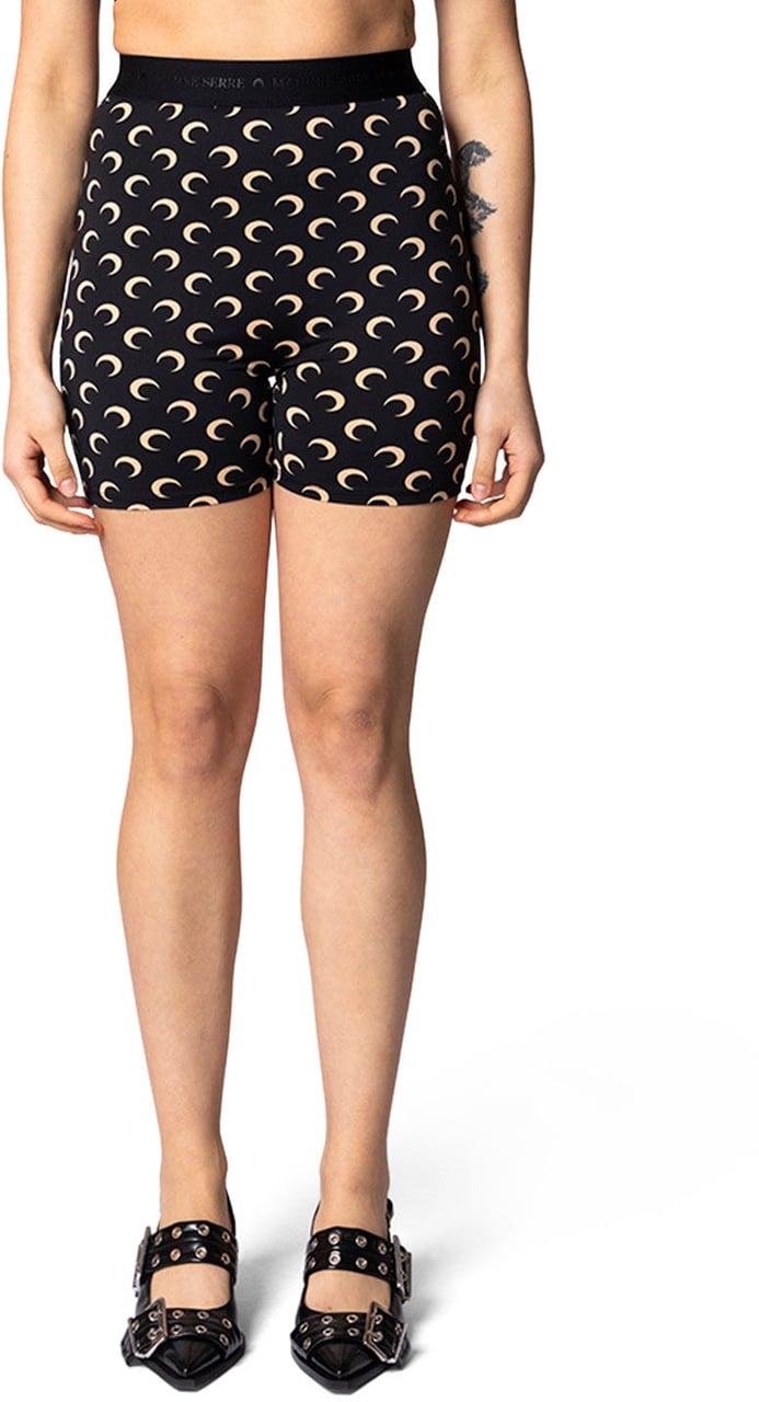 Marine Serre MOON PRINTED JERSEY MINI SHORTS INVERSE TAN Divers