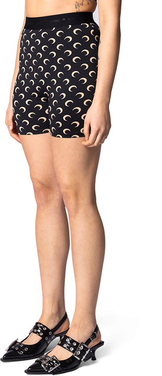 Marine Serre MOON PRINTED JERSEY MINI SHORTS INVERSE TAN Divers