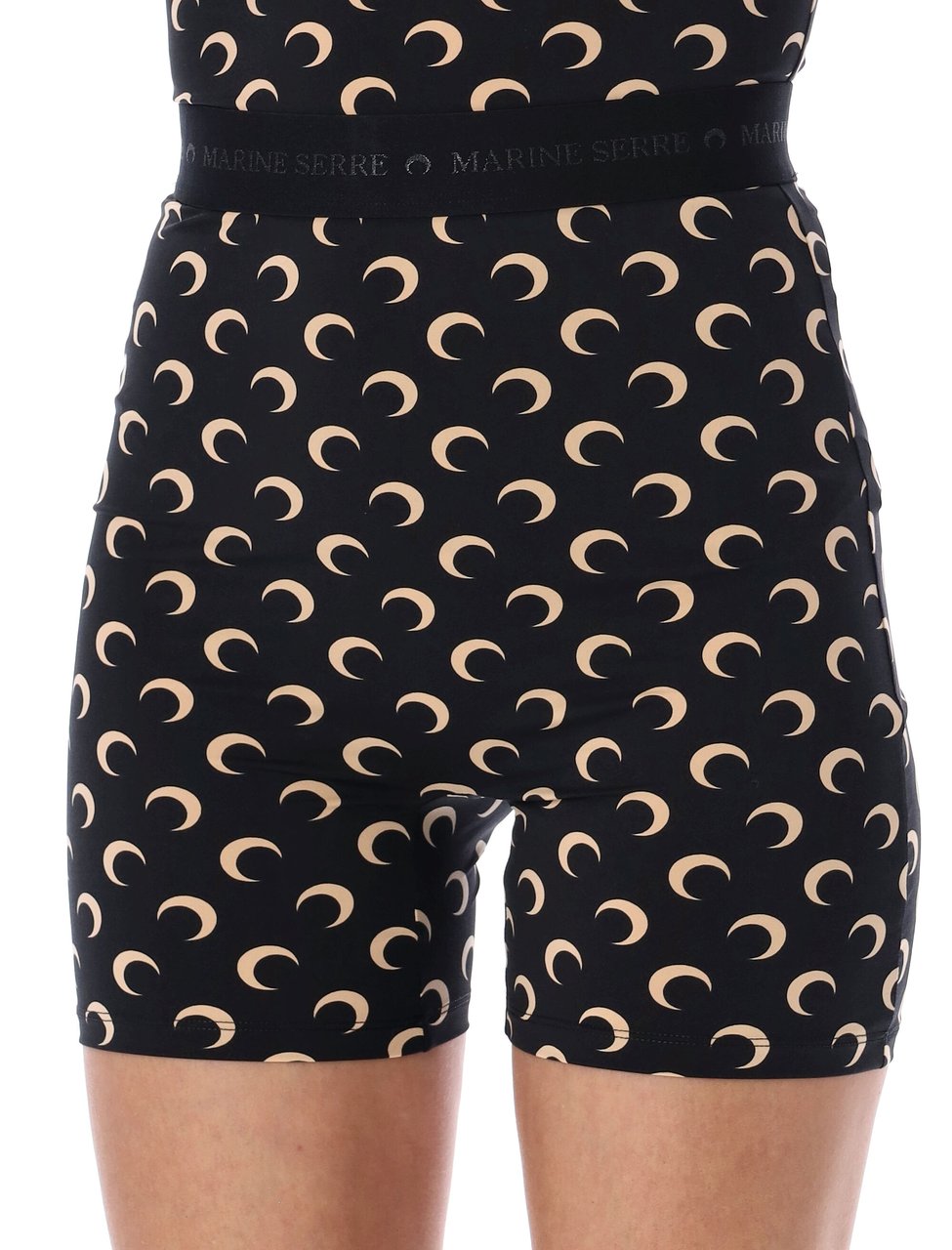 Marine Serre Biker Short Moon Nero Zwart