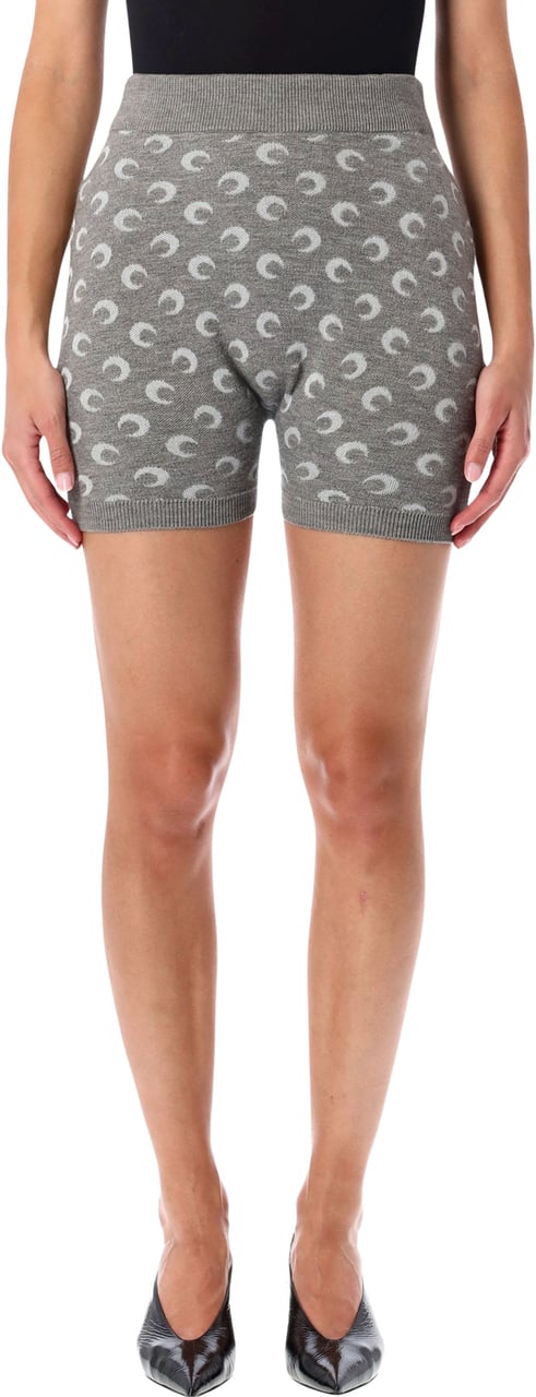 Marine Serre Knit Short Moon Allover Misty Grey Grijs