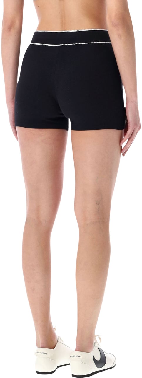 Marine Serre Marine Serre ribbed drawstring shorts Zwart