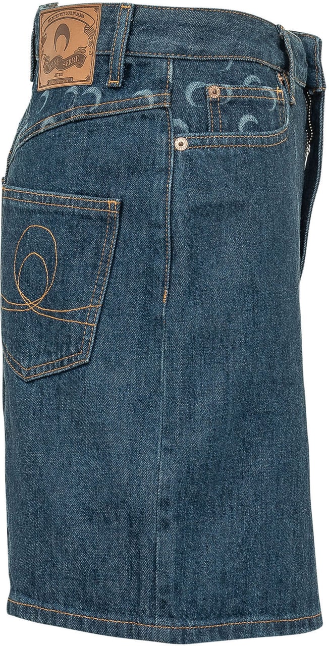 Marine Serre DENIM SHORTS Blauw