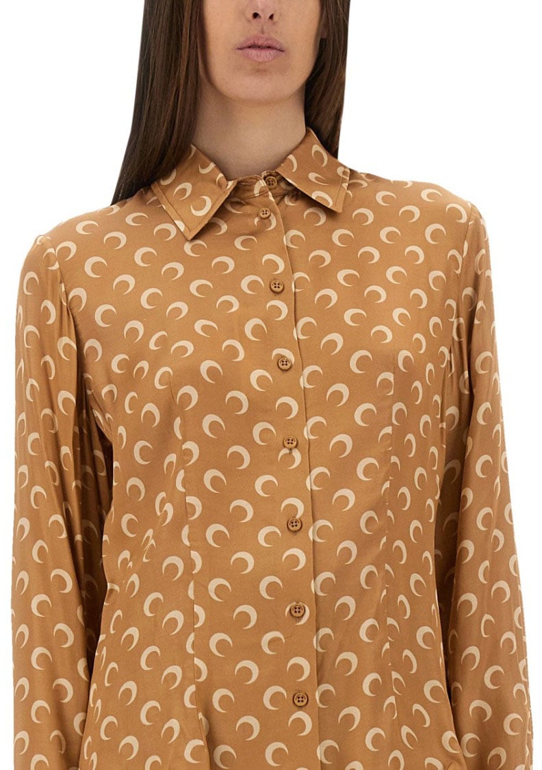 Marine Serre "Moon" Satin Shirt Neutraal