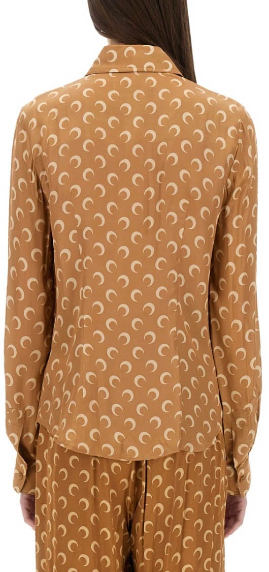 Marine Serre "Moon" Satin Shirt Neutraal