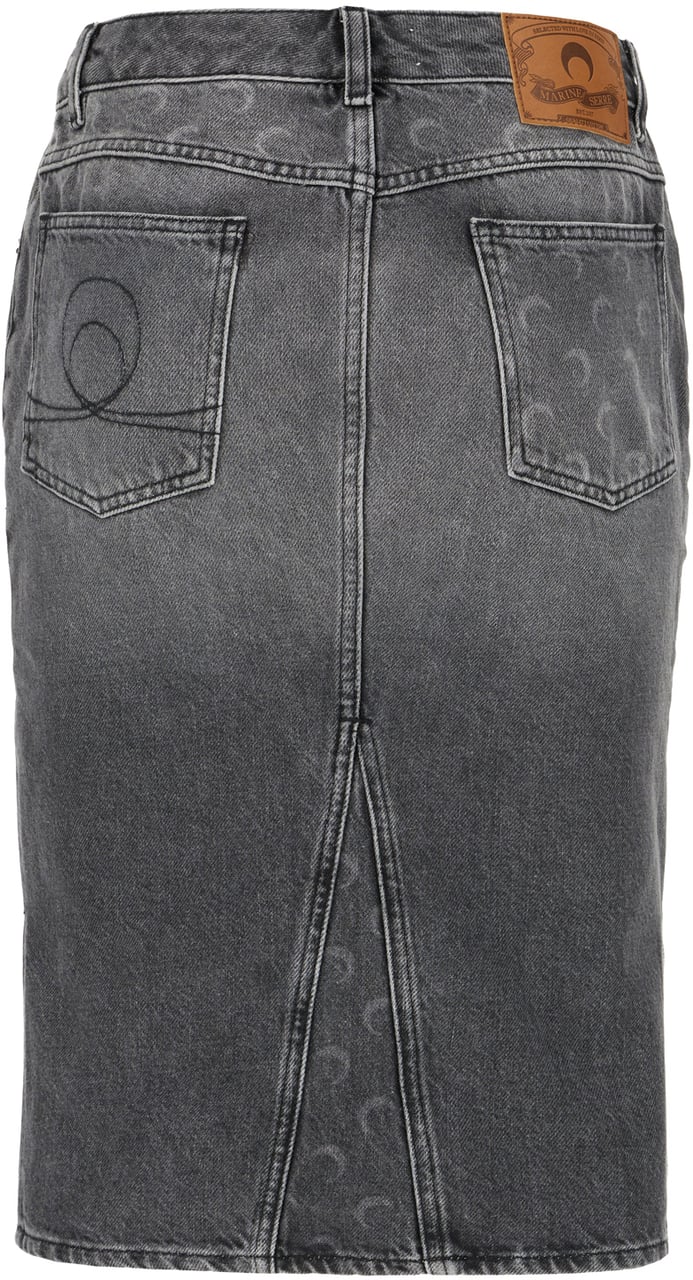 Marine Serre Marine Serre Grey denim skirt Grijs