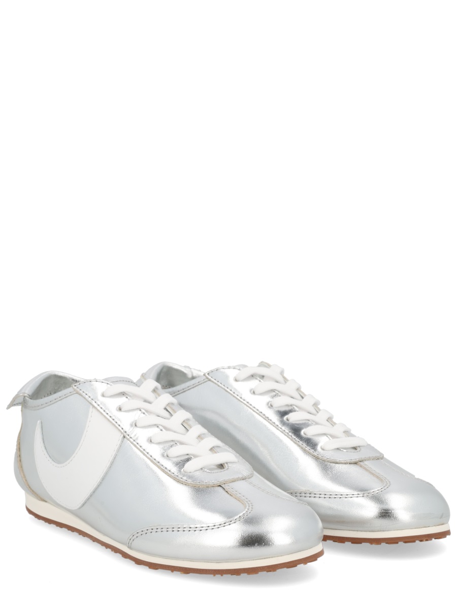 Marine Serre Silver Astra Metallic Leather Sneakers Wit
