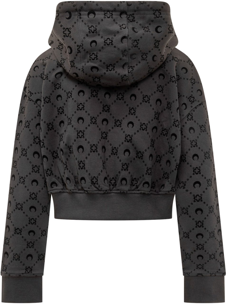 Marine Serre Felpa Marine Serre Logo Zipped Hoodie Zwart