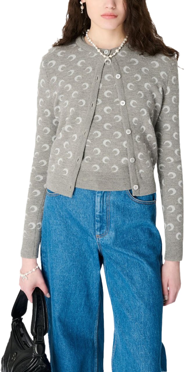 Marine Serre Sweaters Light Grey Grijs