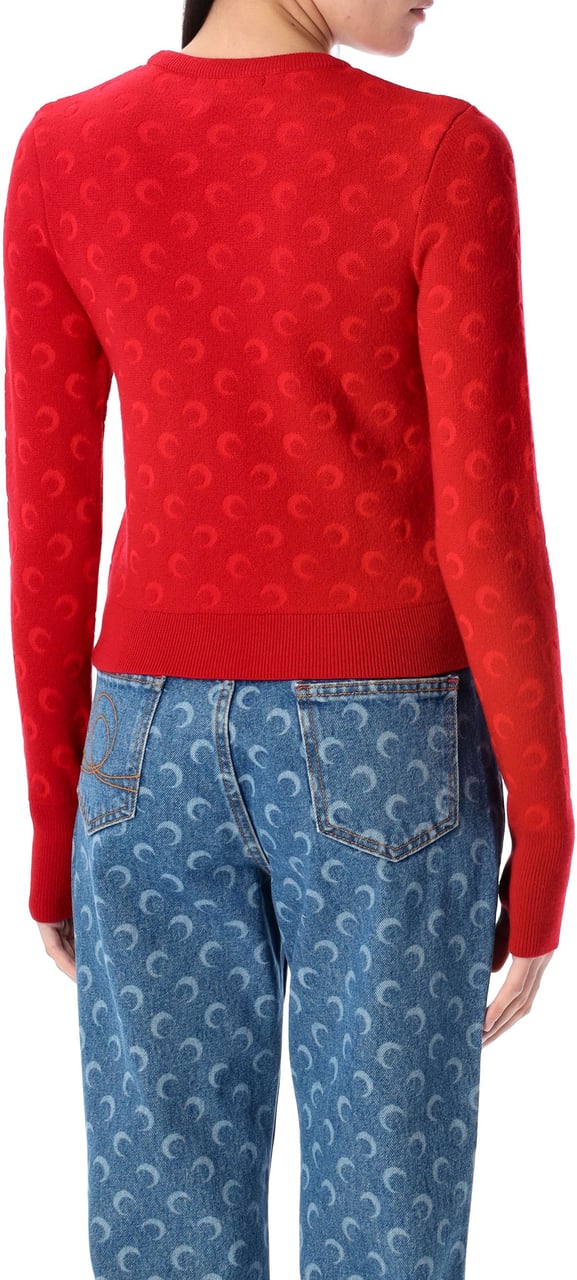 Marine Serre Moon Jacquard Knit Rosso Rood
